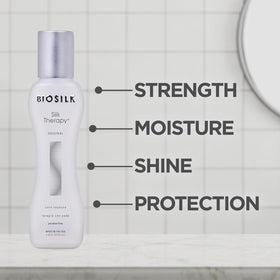 BioSilk silk therapy texture on hand demonstrating weightless shine