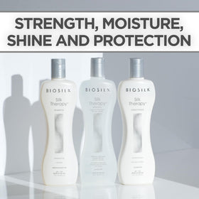 BioSilk shampoo pump close-up showing rich lather and gentle cleanse
