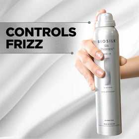 BioSilk before and after hair image showing reduced frizz and increased shine