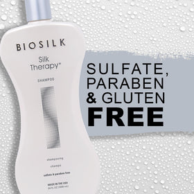 BioSilk bottle on bathroom shelf showcasing everyday salon-style routine benefit