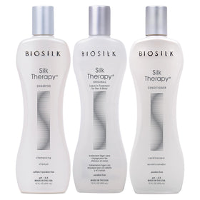 BioSilk kit front packaging showing full trio for shiny smooth hair