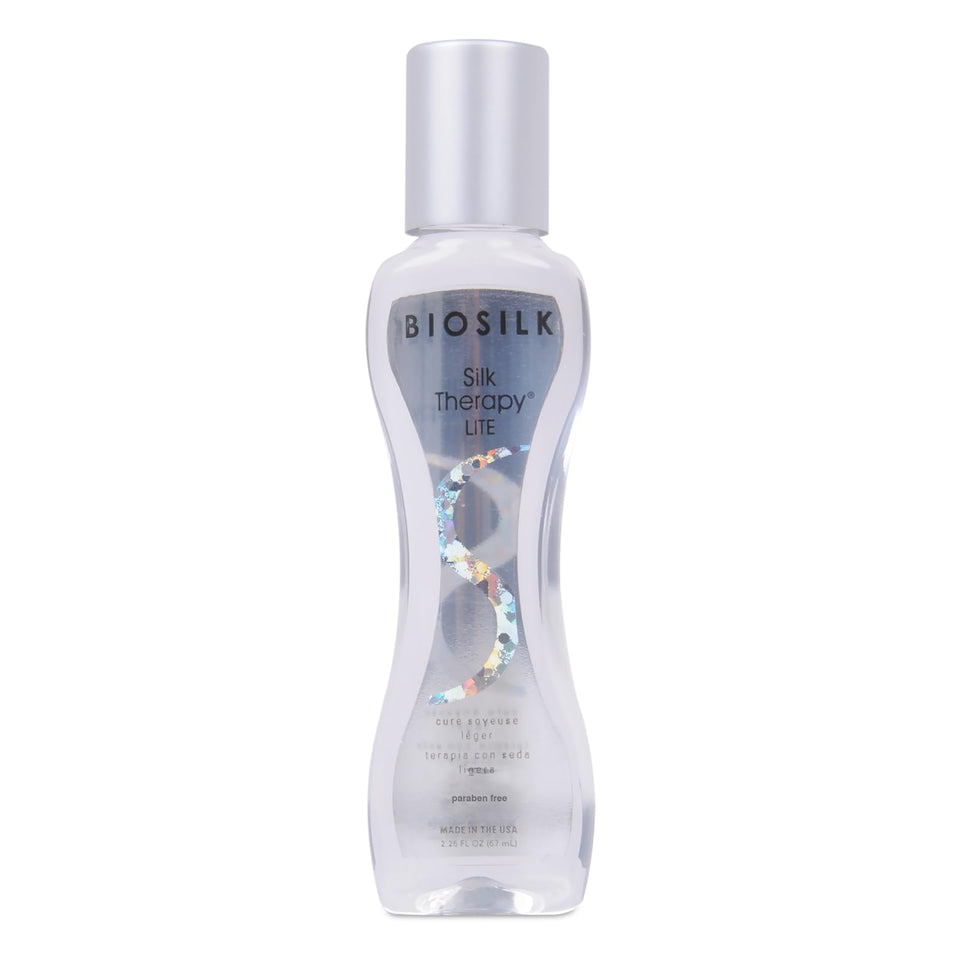 BioSilk front packaging showing lightweight leave-in bottle and benefits