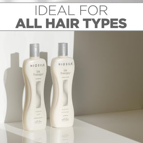 BioSilk size comparison in hand showing 12 oz bottles for lasting supply
