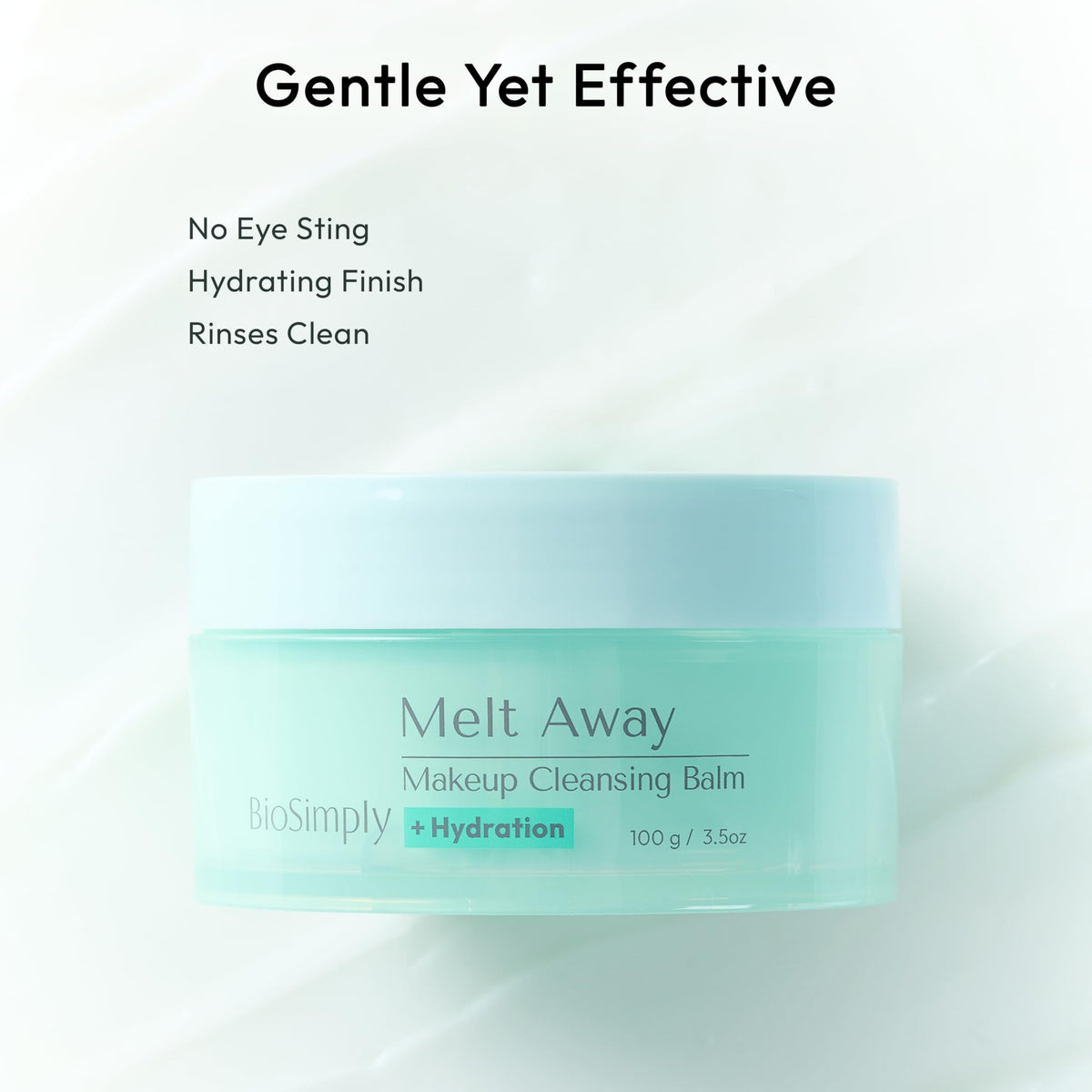 BioSimply open jar revealing creamy balm, highlights clean formulation and purity