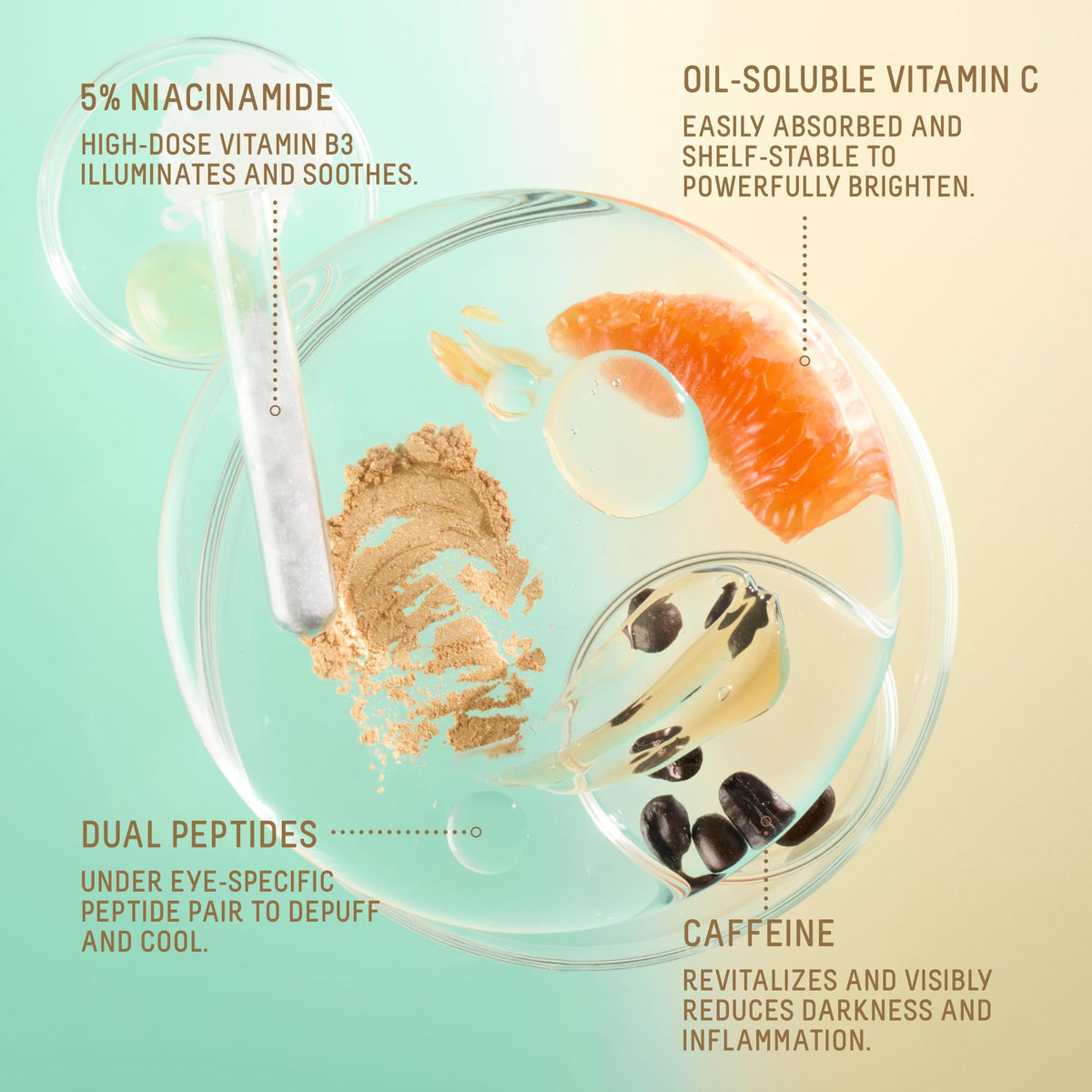 Biossance applying serum to under-eye demonstrating gentle smoothing benefit