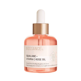 BIOSSANCE front packaging showing the facial oil bottle and label, clear branding and benefit