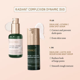 BIOSSANCE ingredients label showing lactic acid and squalane benefits and clarity