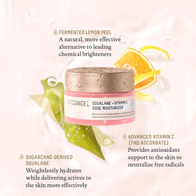 BIOSSANCE moisturizer held in hand to show compact 1.69 fl oz size and travel-friendly benefit