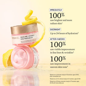BIOSSANCE moisturizer with fermented lemon peel and vitamin C display indicating brightening benefit