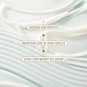 Biossance eye serum shown in hand to convey compact travel-friendly size