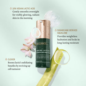 BIOSSANCE resin-like serum texture close-up demonstrating lightweight hydration