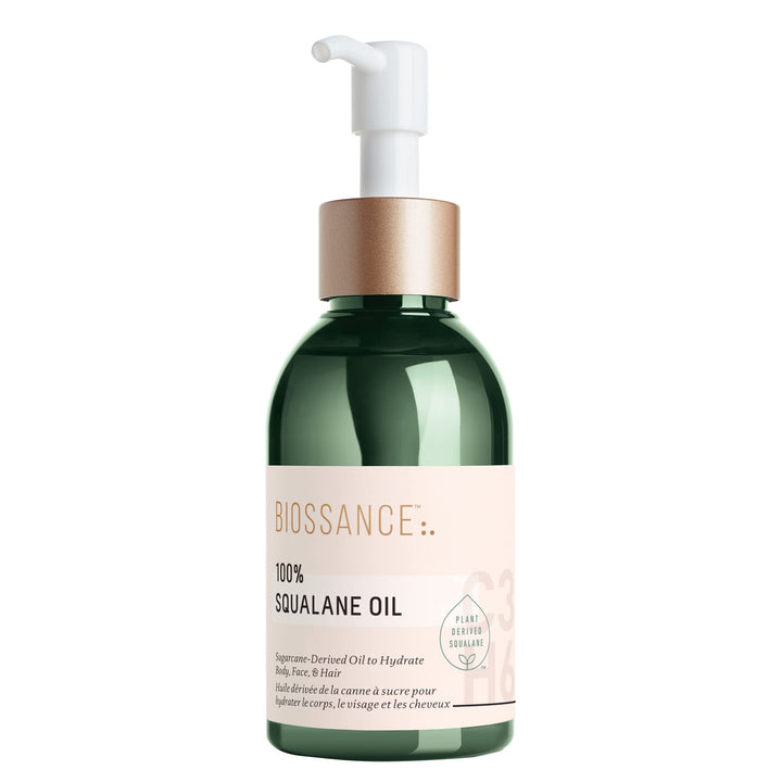 BIOSSANCE front packaging showing 3.3 oz bottle, clear design and eco-focus