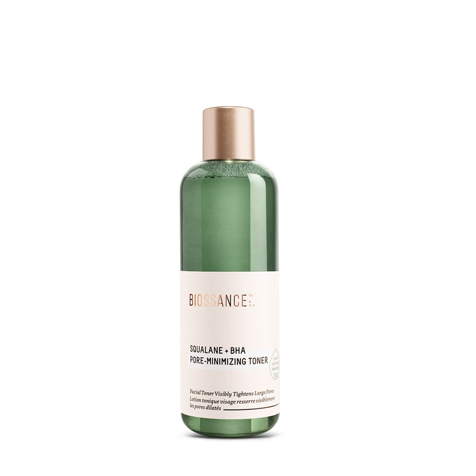 BIOSSANCE front bottle view showing sleek packaging and product clarity benefit