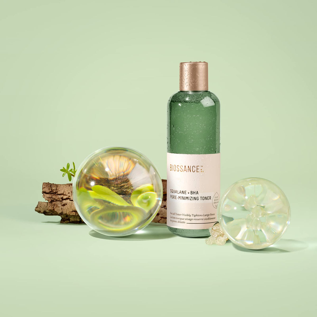 BIOSSANCE texture drop on hand demonstrating lightweight, hydrating feel