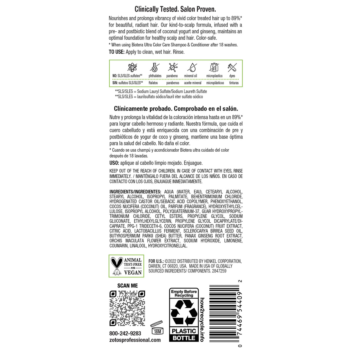 Biotera bottle with coconut and ginseng emphasizing natural ingredient support