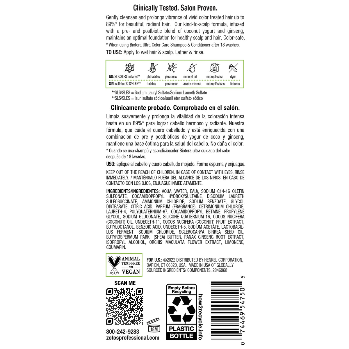Biotera coconut yogurt and ginseng ingredient shot highlighting scalp support