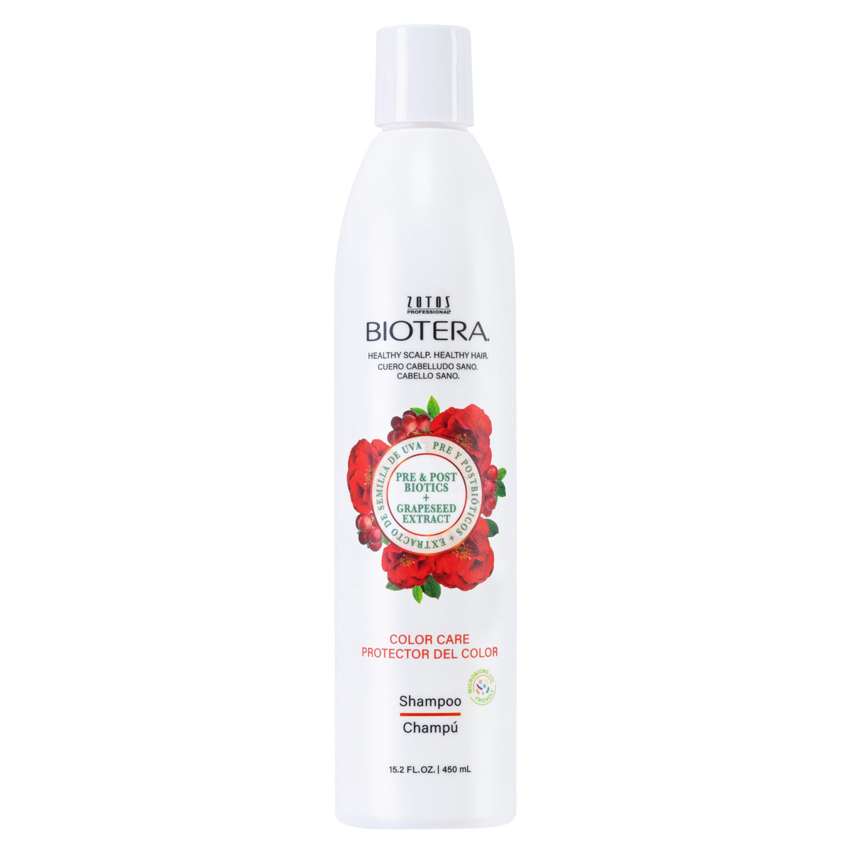 Biotera bottle front view showing label and color-care benefit