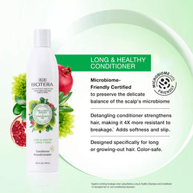 Biotera 32 oz conditioner beside a small bottle to show value and longevity