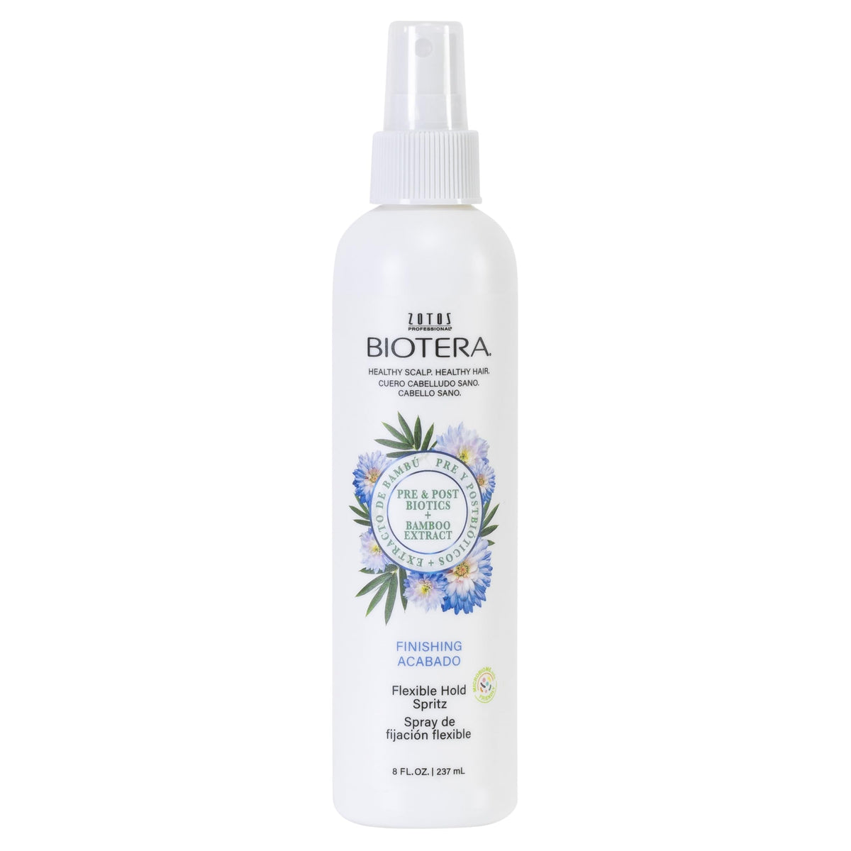 Biotera front packaging showing lightweight finishing spray benefit