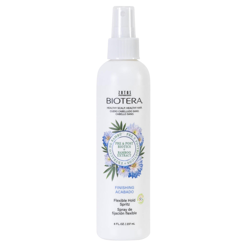 Biotera front packaging showing lightweight finishing spray benefit