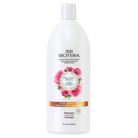 biotera front packaging of volumizing shampoo showing bottle and benefits