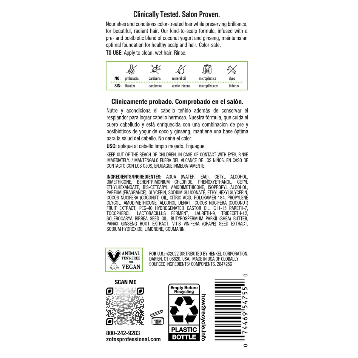 Biotera coconut yogurt and ginseng visual highlighting scalp-care benefit