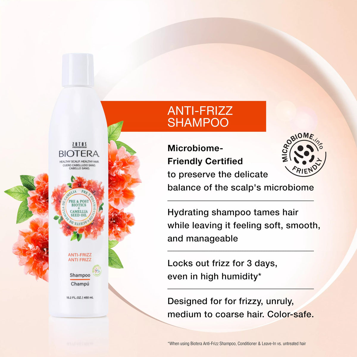 Biotera label close-up highlighting ingredients and scalp-friendly certification