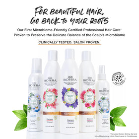 Biotera pump close-up dispensing conditioner with creamy texture benefit
