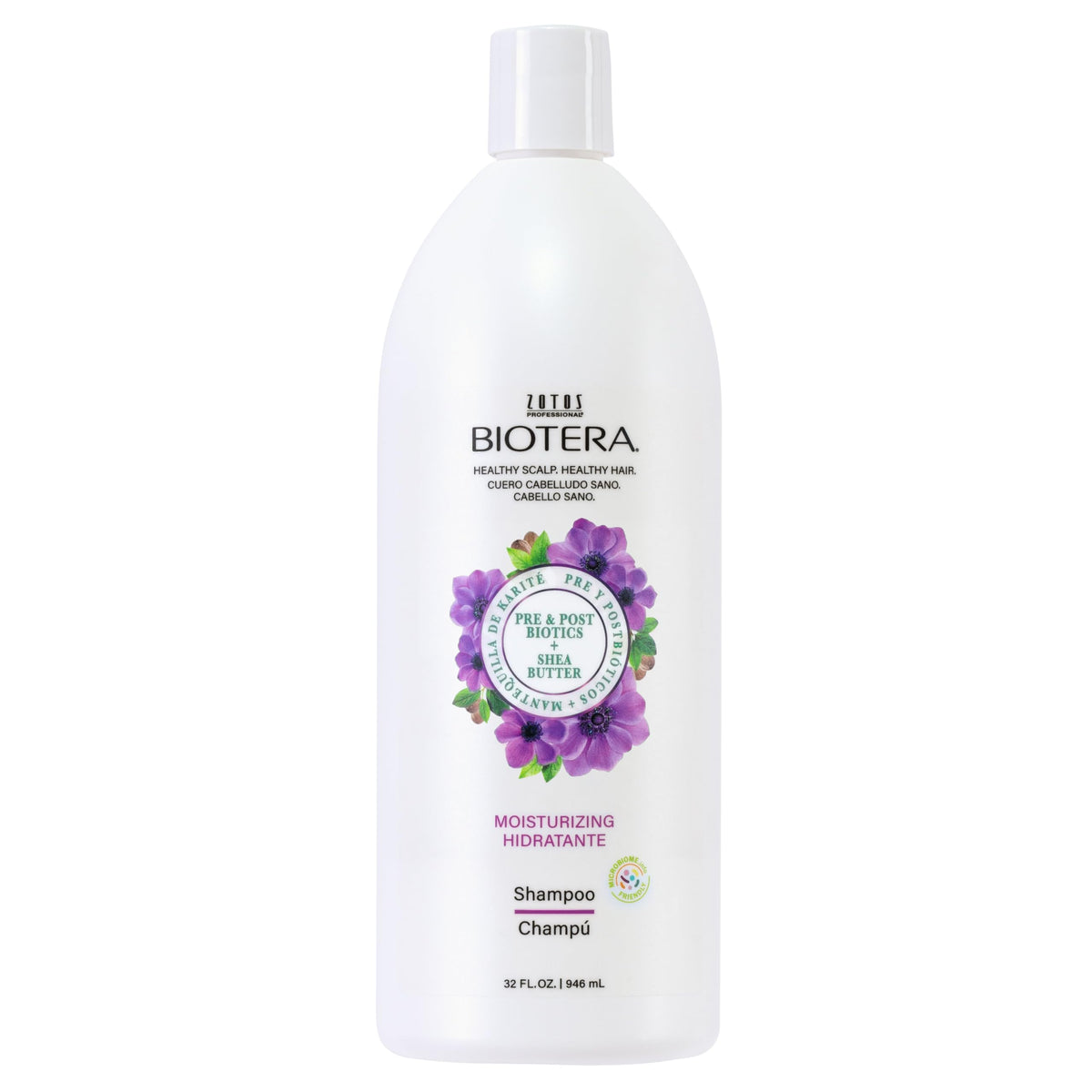Biotera bottle front label showing product name and benefits for hydrated hair