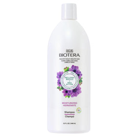 Biotera bottle front label showing product name and benefits for hydrated hair