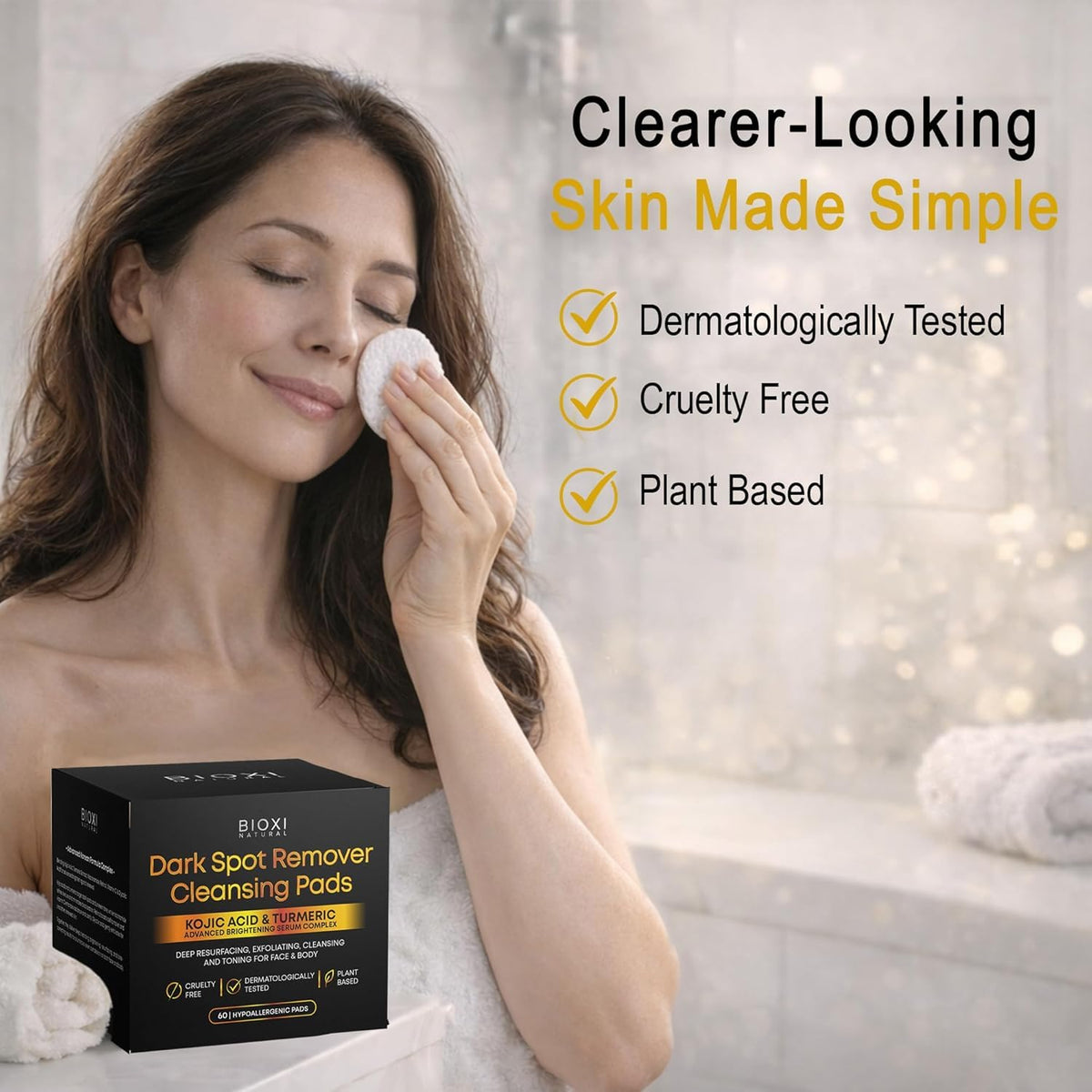 BIOXI product on bathroom counter in routine setting for lifestyle appeal