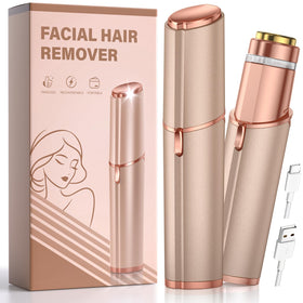 bissuuy front view gold face shaver showing sleek design and portability benefit