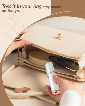 bissuuy in hand showing scale and portability for on-the-go grooming