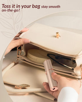 bissuuy held in hand to show compact scale for convenient on-the-go touch-ups