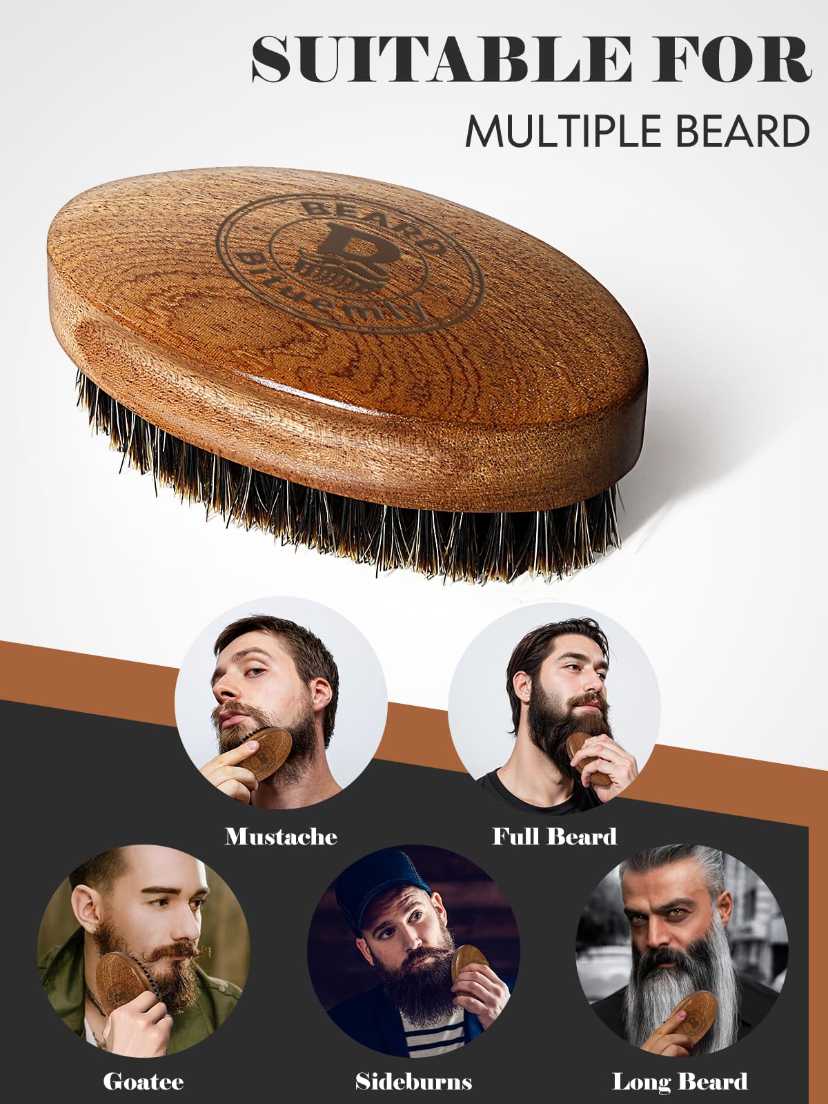 Bituemly brush held in hand to show size and ergonomic palm-fit for controlled strokes