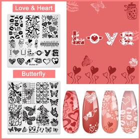 Biutee in-use manicure photo showing stamper transferring a crisp floral motif
