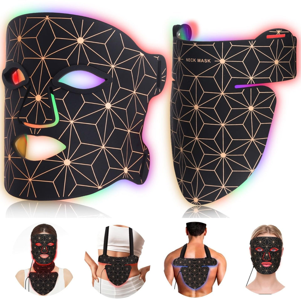 biuufish front view of the mask set showing full-face coverage and even light