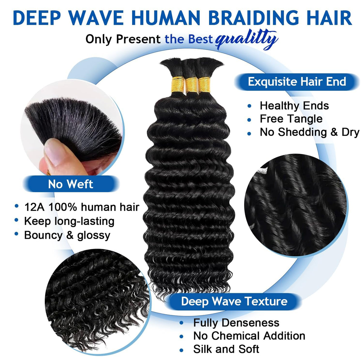 BIZVUS deep wave texture close-up showing soft curls and easy blending benefit