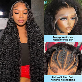 BJVT close-up of transparent lace hairline with pre-plucked baby hairs for realism