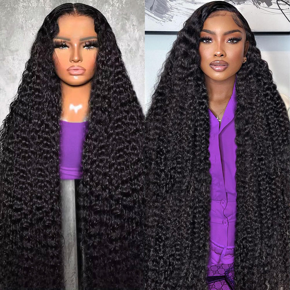 BJVT front view of wig packaging showing ready-to-wear style and length