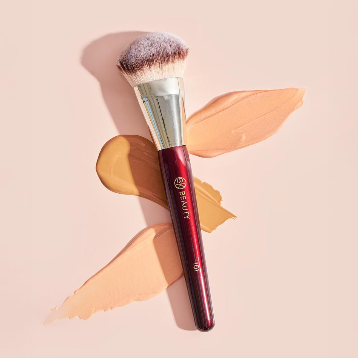 BK BEAUTY 101 next to foundation bottle showing minimal product waste