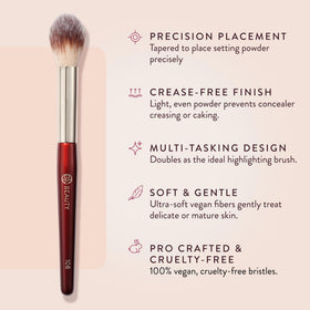 BK BEAUTY 108 close-up of ultra-soft synthetic bristles for gentle, crease-free application