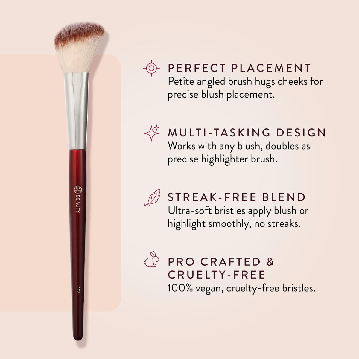 BK BEAUTY bristles close-up highlighting soft vegan fibers for seamless blending