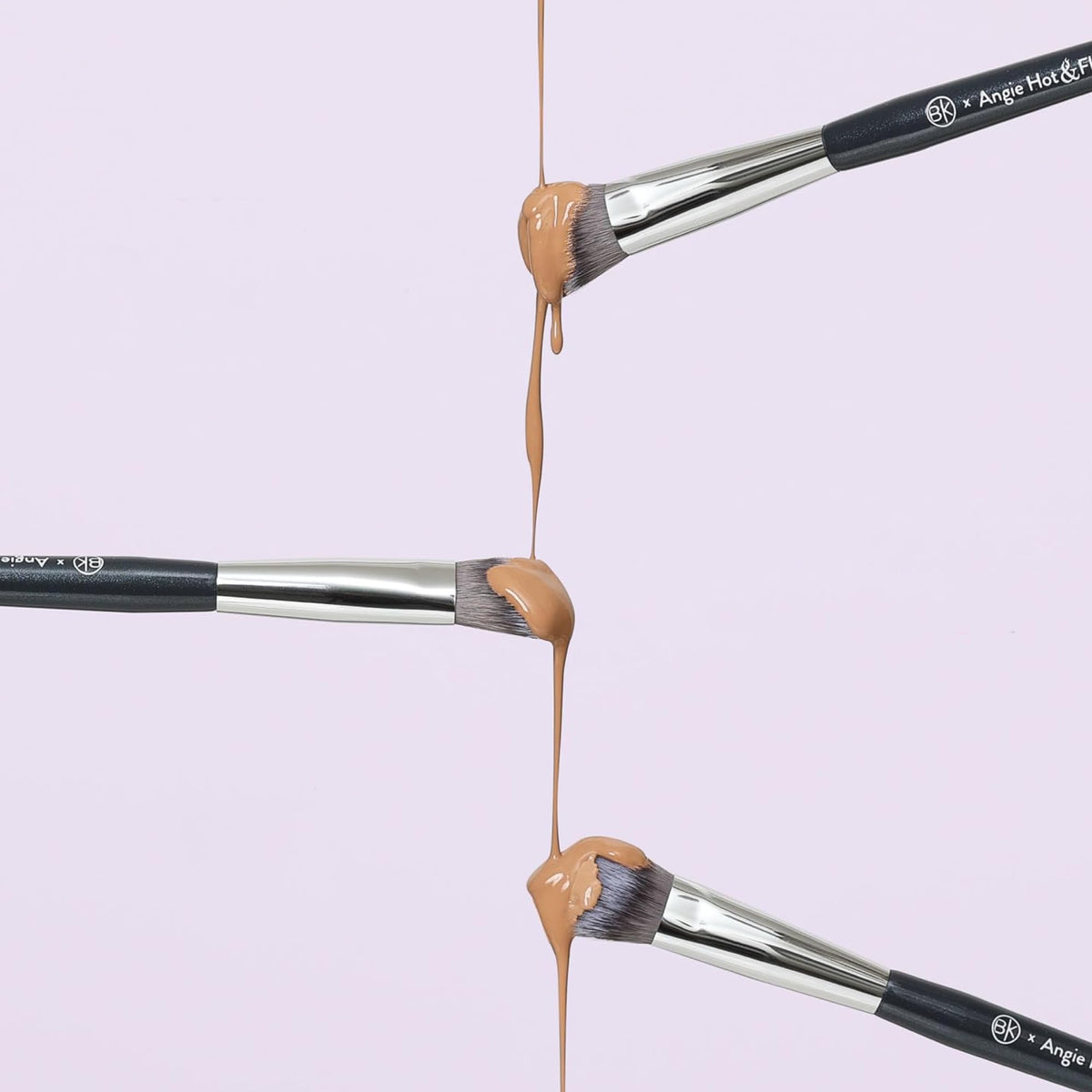 BK BEAUTY Angie A506 handle and ferrule label detail showing durable construction and branding