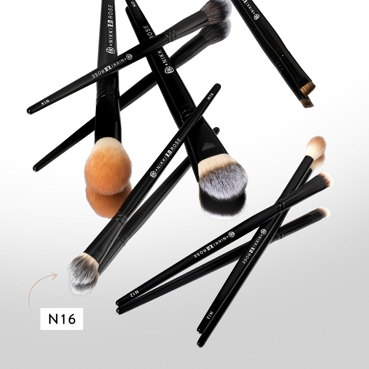 BK BEAUTY N16 packaging label displaying Nikki La Rose Pro Artist series