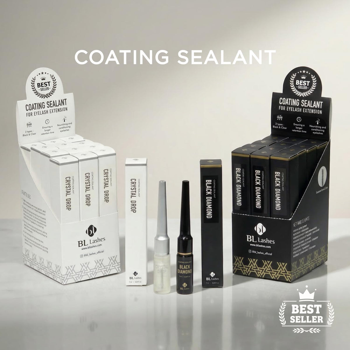 BL Lashes retail display boxed product ready for client take-home use