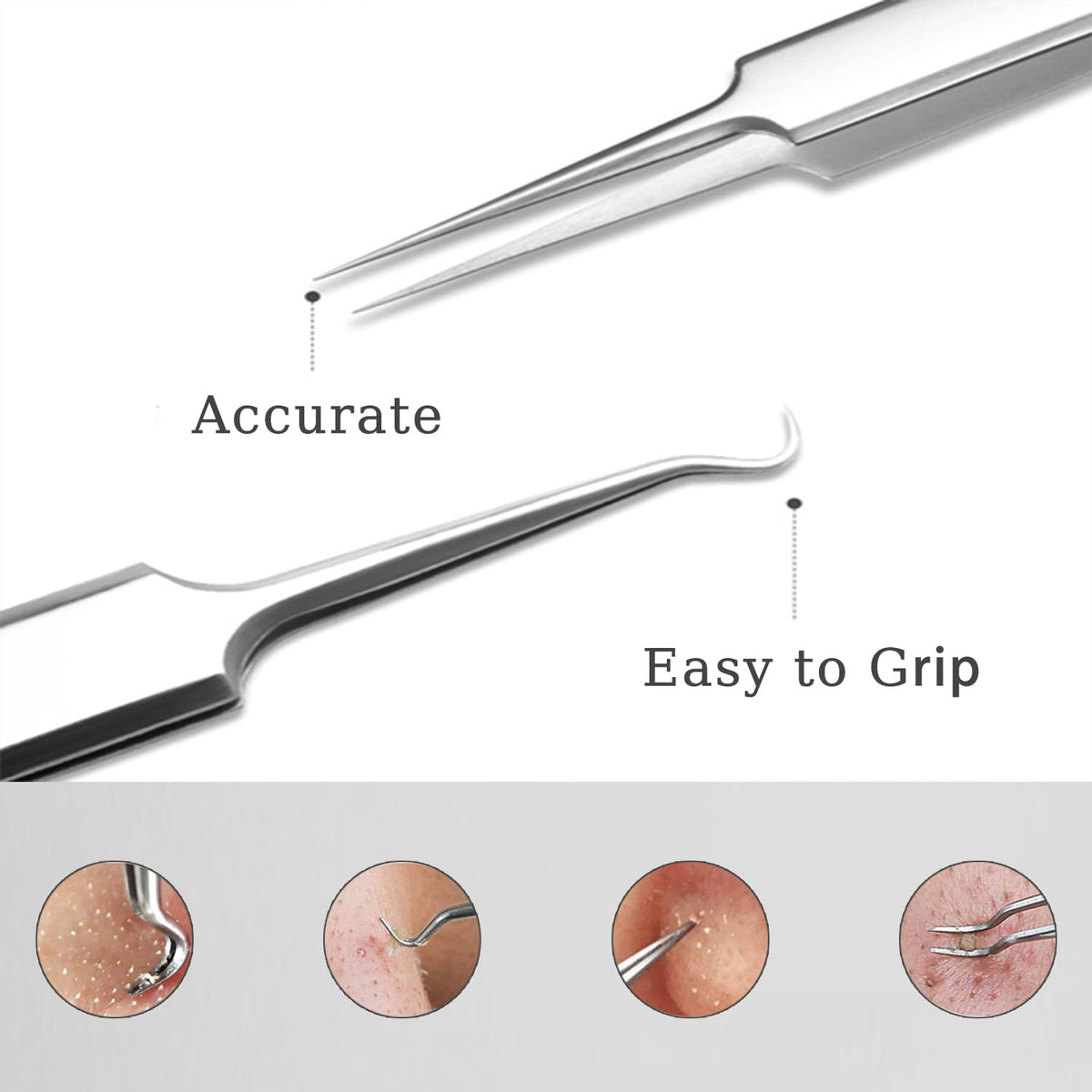 BLAAROOM pointed extractor tip macro revealing sharp stainless-steel finish for targeted work