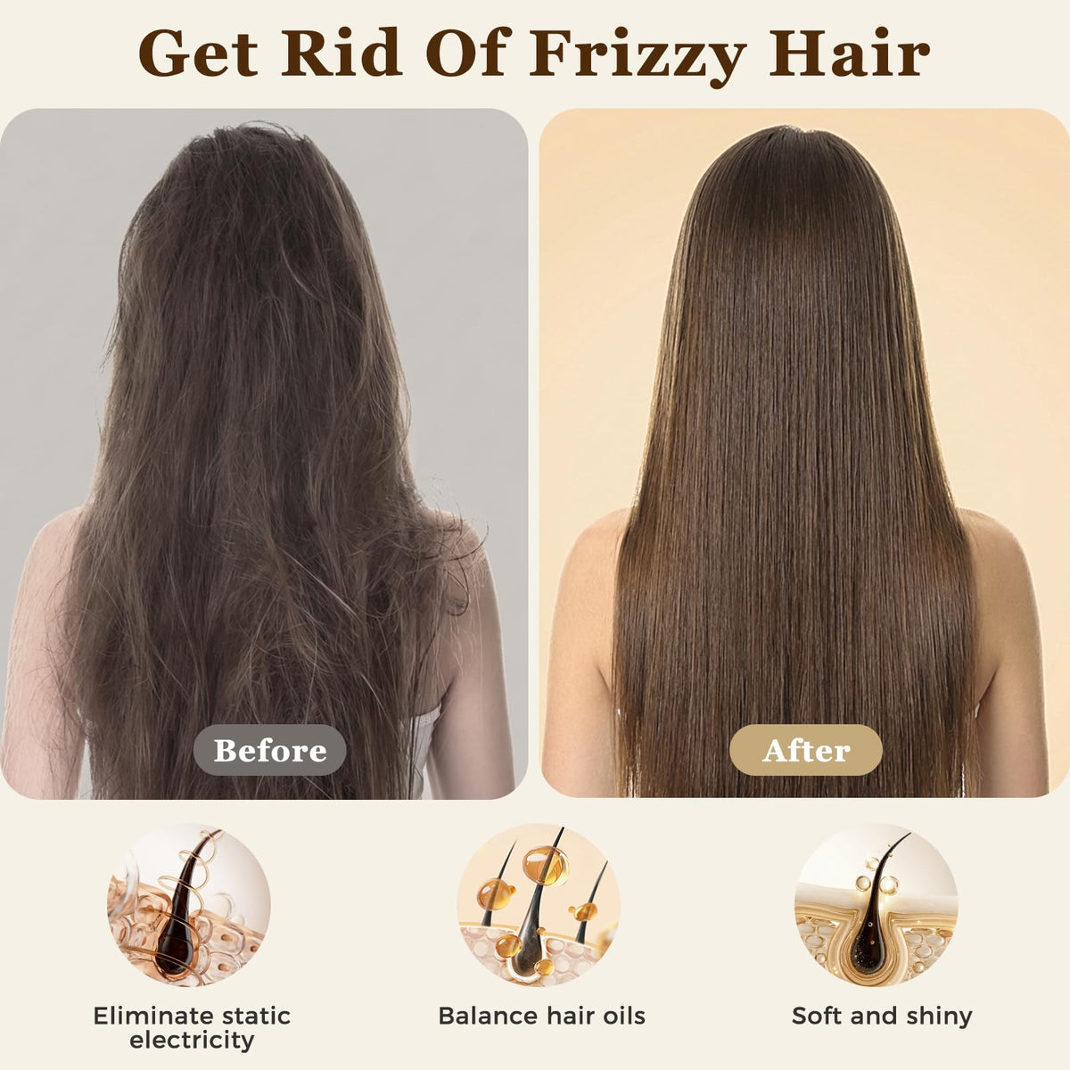 BLACK EGG brush detangling wet hair to reduce knots and minimize breakage