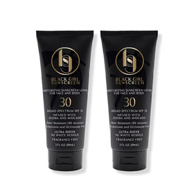 black girl sunscreen front packaging showing SPF 30 and travel-friendly size, reliable protection
