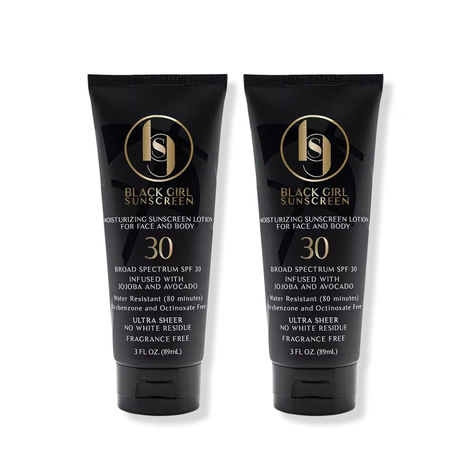 black girl sunscreen front packaging showing SPF 30 and travel-friendly size, reliable protection